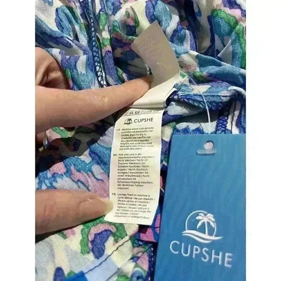 Cupshe Romper Colorful Beach V Neck Tie-Waist Lightweight Summer Stretchy Swim - Picture 10 of 10